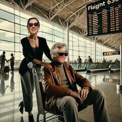 Geniale Fotoanimation von Peter zum Thema: Mit akutem Bandscheibenvorfall durch den Istanbuler Flughafen :-))