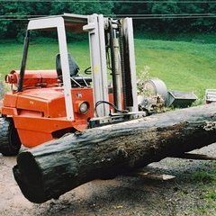 Der Eichenstamm für die Lichtsäule Der Eichenstamm für die Lichtsäule