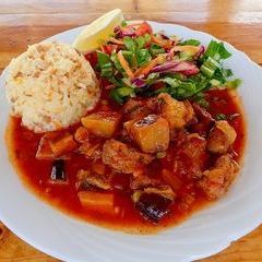 Ein Beispiel für die hervorragende mittägliche Verköstigung im Hotel.