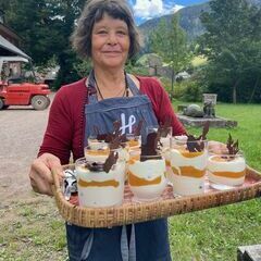 Und ein kunstvoll arrangiertes Dessert :-)